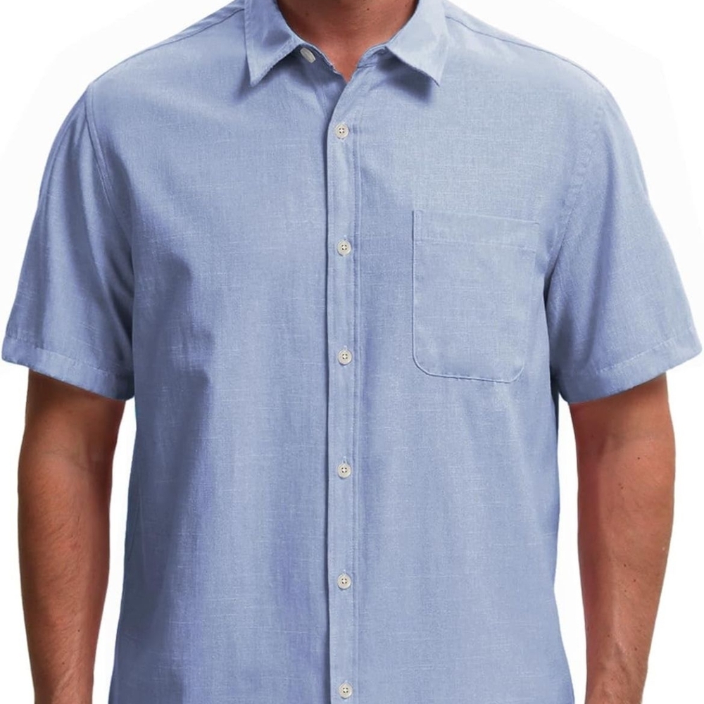 George Men's Casual Light Blue Button Down Shirt